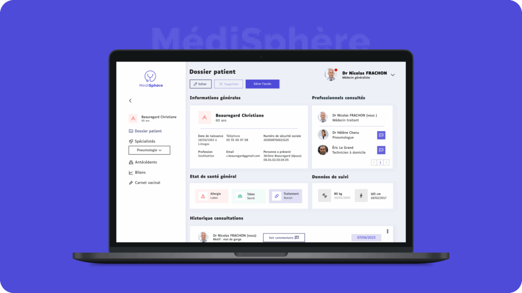 Projet medisphere application b2b