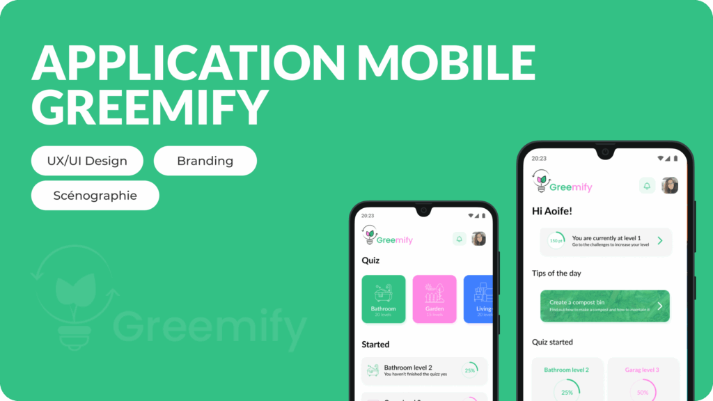 Visuel de présentation application mobile greemify pour permettre de mieux gérer ses déchets